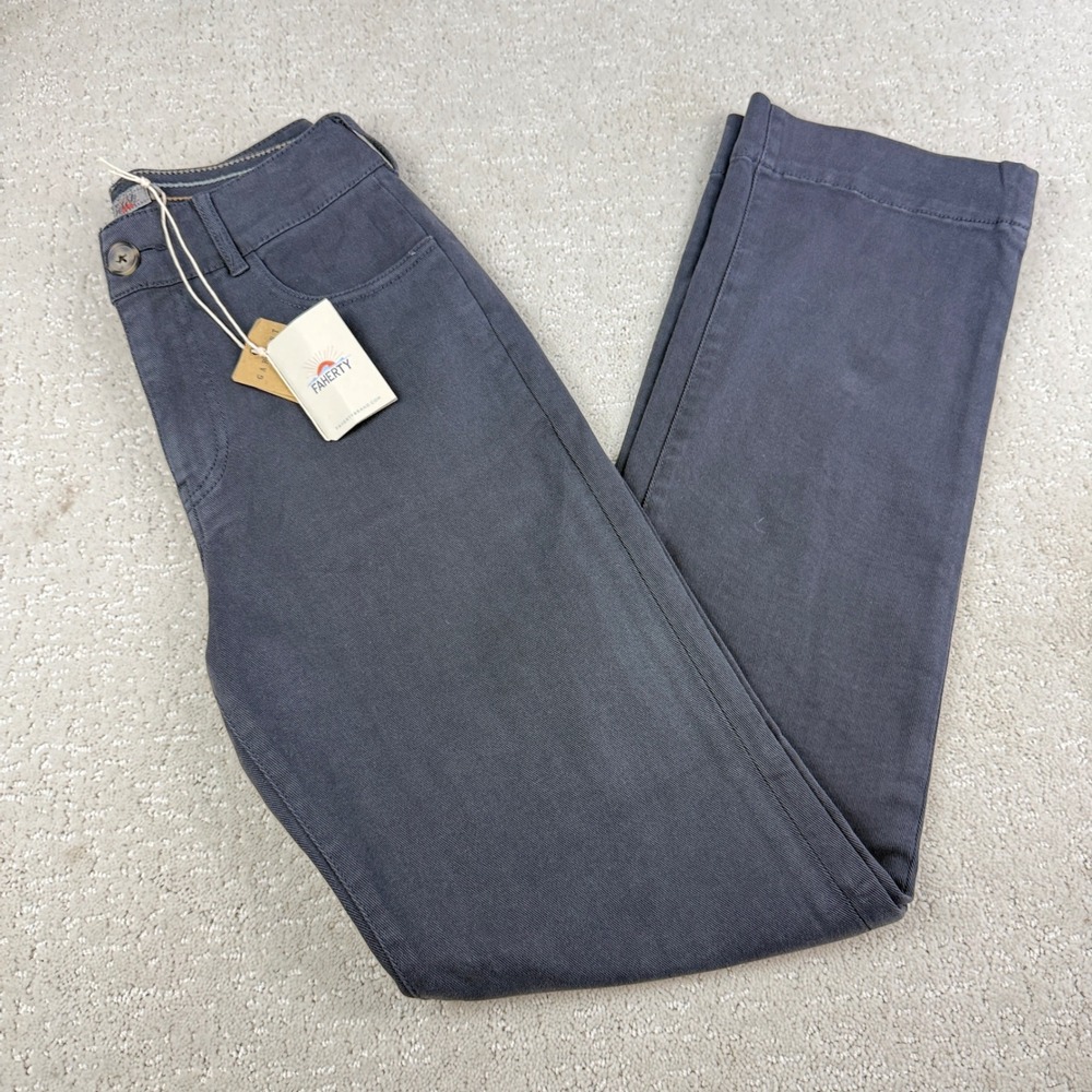 Faherty Endless Pant Women 25 Washed Black High Rise Straight WBS2222